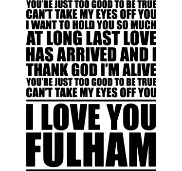 I love you Fulham football wall decal - TenStickers