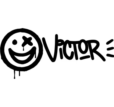 Smiley name urban wall sticker - TenStickers