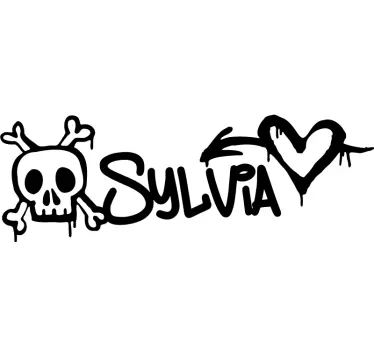 Death and love graffiti urban wall decal - TenStickers