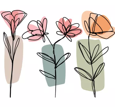 Art decoration flowers living room wall sticker - TenStickers