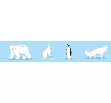 Arctic animal design wall border children's room sticker - TenStickers