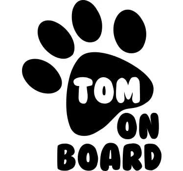 Pet paw with name custom sticker - TenStickers