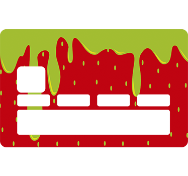 Dripping strawberry credit card sticker - TenStickers