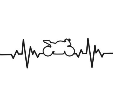 Motorcycle sticker biker heartbeat - TenStickers