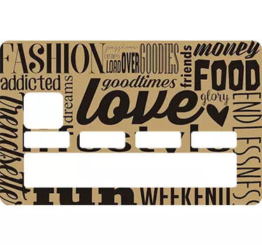Vintage fashion week words credit card Sticker - TenStickers