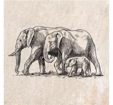 Elephants pattern kitchen tile sticker - TenStickers
