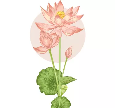 Pink flower wall sticker to bathroom - TenStickers