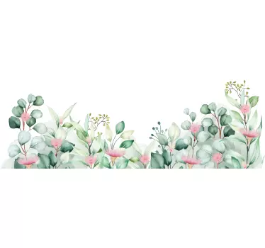 Watercolour flowers and plants bathroom wall sticker - TenStickers