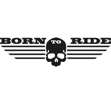 Born To Ride Skull Motorbike Decal - TenStickers