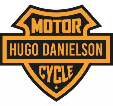 Classic shield custom motorbike sticker - TenStickers