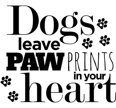 Dog Paw Print Text Sticker - TenStickers