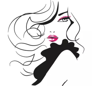 Glamorous Woman Decorative Living Room Wall Sticker - TenStickers
