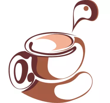 Abstract Coffee Cup Wall Sticker - TenStickers