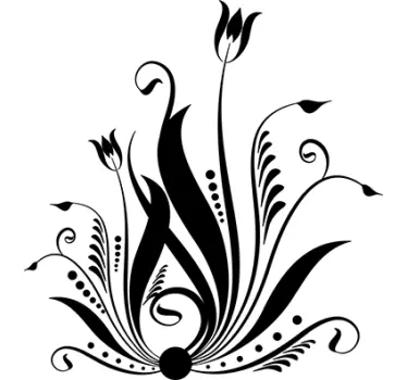 Abstract lillies living room wall sticker - TenStickers