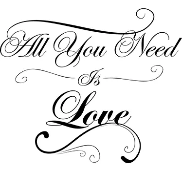 All You Need is Love Lyrics Decal - TenStickers