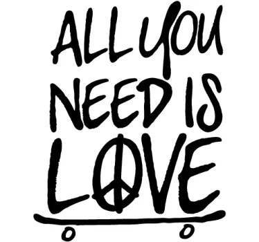 All you need is love wall sticker for bedroom - TenStickers