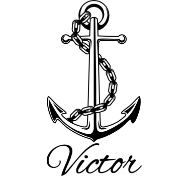 Anchor with Name Personalised Sticker - TenStickers