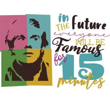 Andy Warhol fame quote wall art sticker - TenStickers
