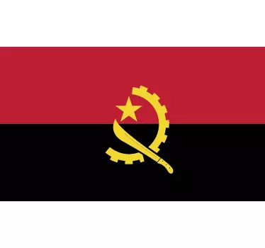 Angola National Banner flag sticker - TenStickers