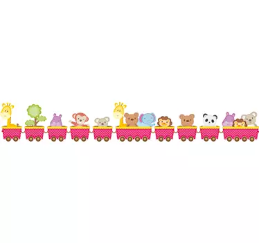 Animal Train Children's Wall Sticker - TenStickers