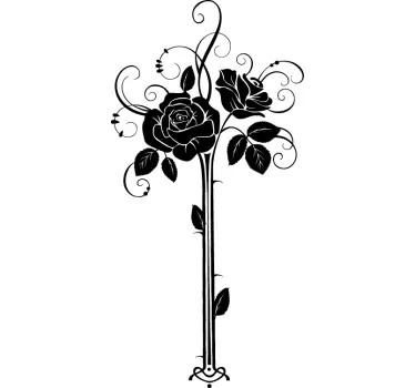 Art Deco Roses Decal - TenStickers