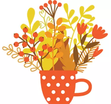 Autumn Cup Flower Wall Decal - TenStickers