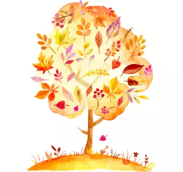 Autumn Forest Tree Wall Sticker - TenStickers