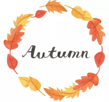 Autumn Leaf Text Wall Sticker - TenStickers