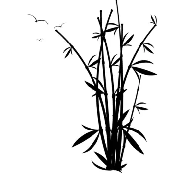 Bamboo Shrub plant wall sticker - TenStickers