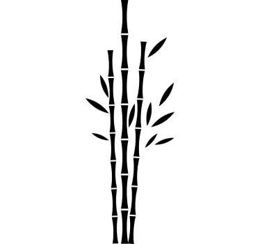 Black bamboo tree plant wall sticker - TenStickers