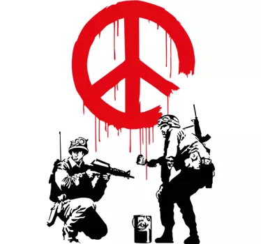 Banksy Peace Wall Art Sticker - TenStickers