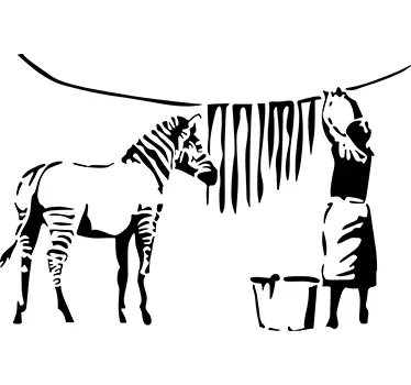 Banksy Zebra wall art sticker - TenStickers
