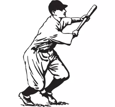 Baseball Player Decorative Sticker - TenStickers