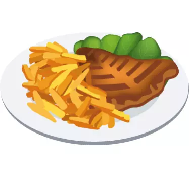 Beef Steak & Chips Wall Decal - TenStickers