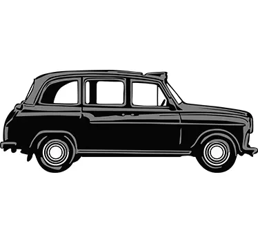 Black London Cab Sticker - TenStickers