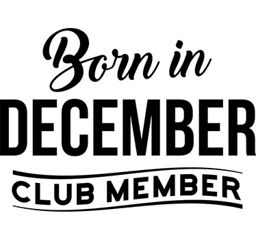 Born in December Club Member text sticker - TenStickers