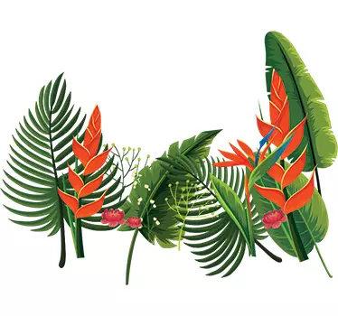 Botanical plant wall sticker for bedroom - TenStickers