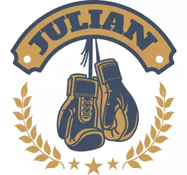 Boxing gloves with name wall decal - TenStickers