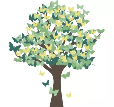 Tree and butterfly wall sticker - TenStickers
