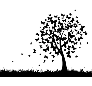 Tree butterfly wall sticker - TenStickers