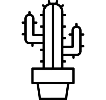 Cactus Drawing Sticker - TenStickers
