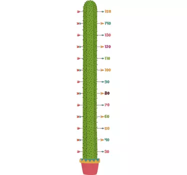 Cactus Plant Height Chart Wall Sticker - TenStickers