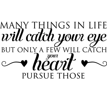 Catch Your Heart Quote Wall Sticker - TenStickers