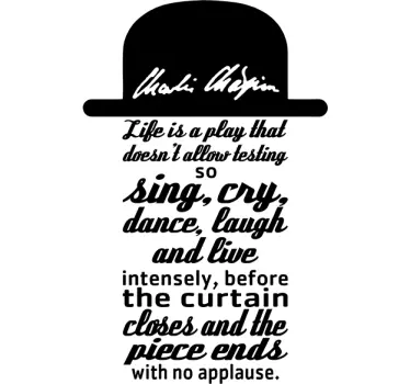 Charlie Chaplin Quote Wall Sticker - TenStickers