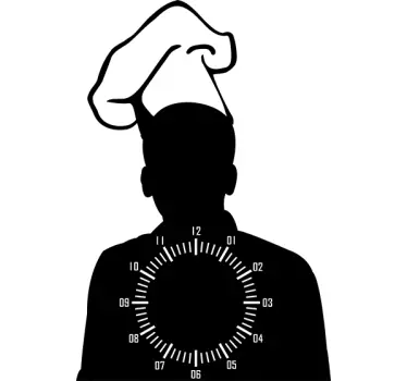 Chef kitchen stick on wall clock - TenStickers