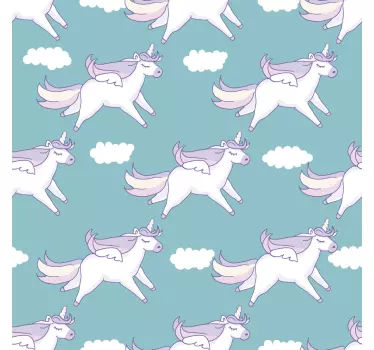 Childish unicorns pattern furniture sticker - TenStickers
