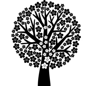 Circle Floral Tree Wall Sticker - TenStickers