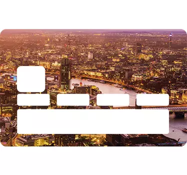 Cityscape sunset bank card sticker - TenStickers