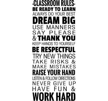 Classroom Rules Wall Sticker - TenStickers