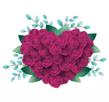 Closed Roses Wall Sticker - TenStickers